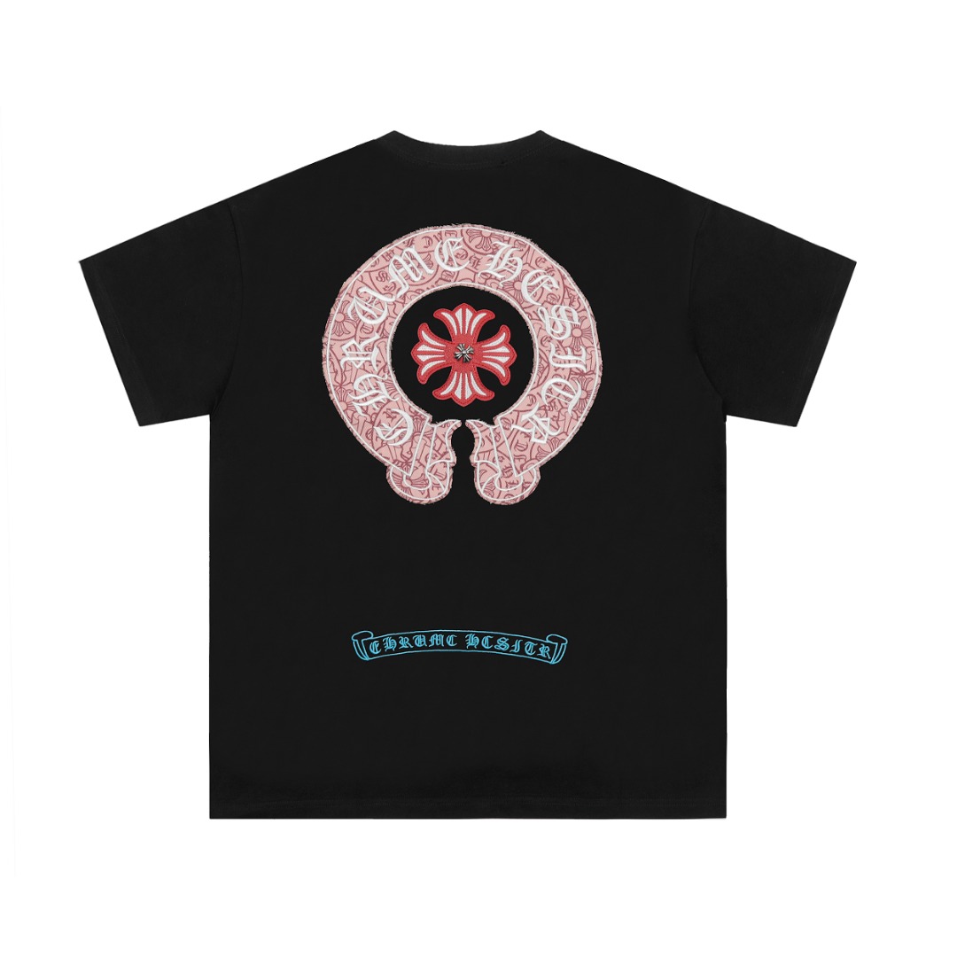 高版本Chrome Hearts克罗心 贴布刺绣马蹄十字短袖