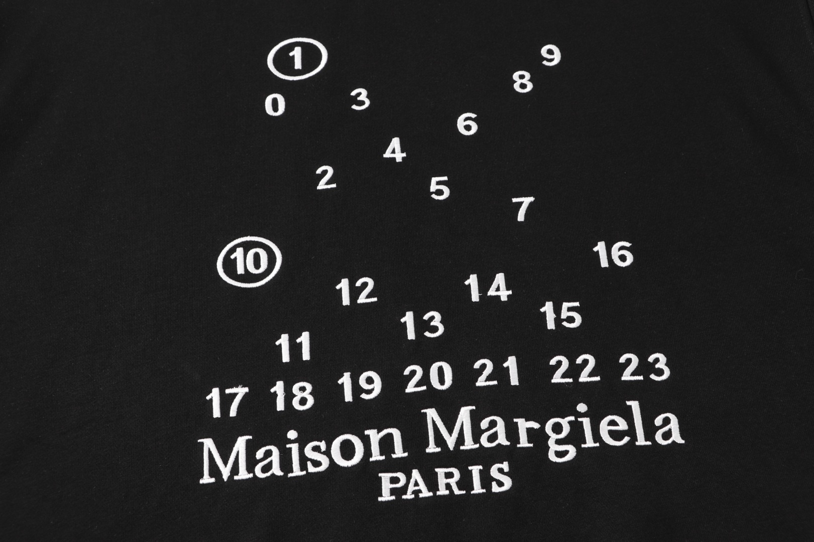 高版本MaisonMargiela/马吉拉 刺绣数字字母连帽卫衣