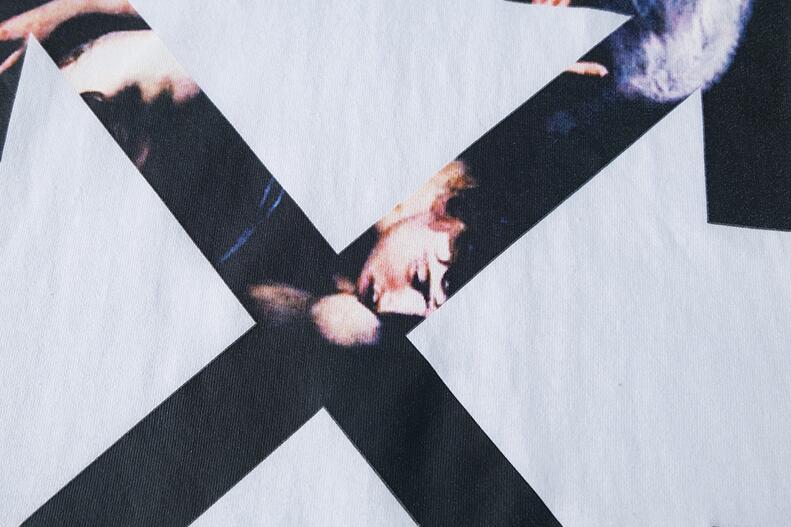 高版本OFF-WHITE 卡拉瓦乔油画箭头款短袖T恤-Chinese UA Cheap High Quatity Brand Clothes Bags handbags Sneakers wholesale wholesaler seller from China Factory suppliers Fashion Clothing Shoes best Quality Beautiful Price 高版本OFF-WHITE 卡拉瓦乔油画箭头款短袖T恤