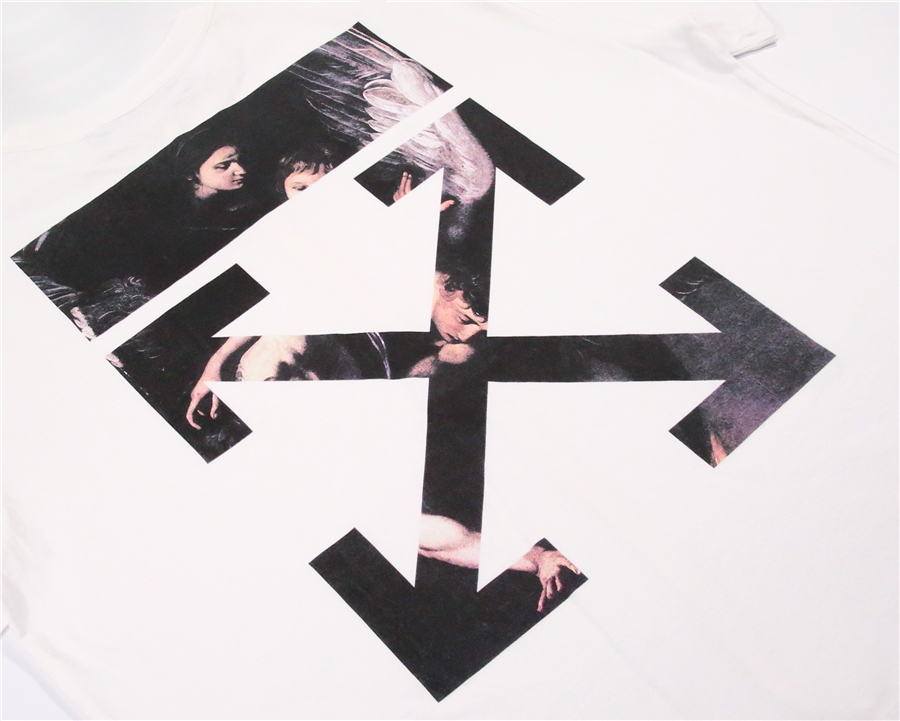 高版本OFF-WHITE 卡拉瓦乔油画箭头款短袖T恤-Chinese UA Cheap High Quatity Brand Clothes Bags handbags Sneakers wholesale wholesaler seller from China Factory suppliers Fashion Clothing Shoes best Quality Beautiful Price 高版本OFF-WHITE 卡拉瓦乔油画箭头款短袖T恤