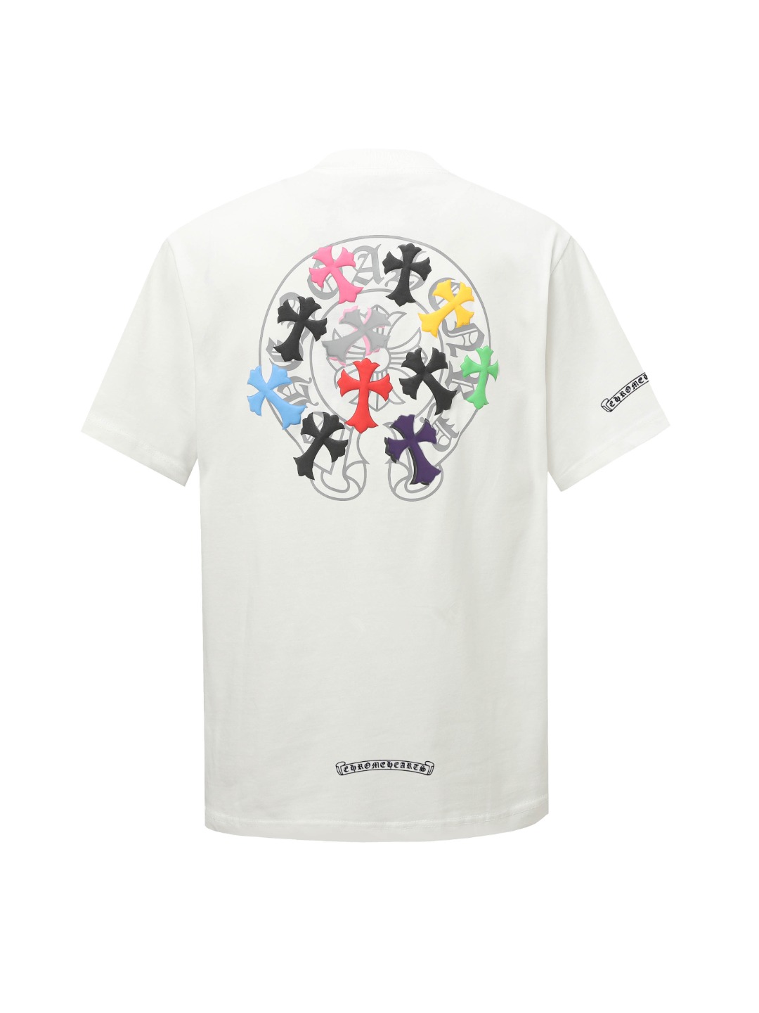 高版本Chrome Hearts克罗心 七彩十字印花短袖-Chinese UA Cheap High Quatity Brand Clothes Bags handbags Sneakers wholesale wholesaler seller from China Factory suppliers Fashion Clothing Shoes best Quality Beautiful Price 高版本Chrome Hearts克罗心 七彩十字印花短袖