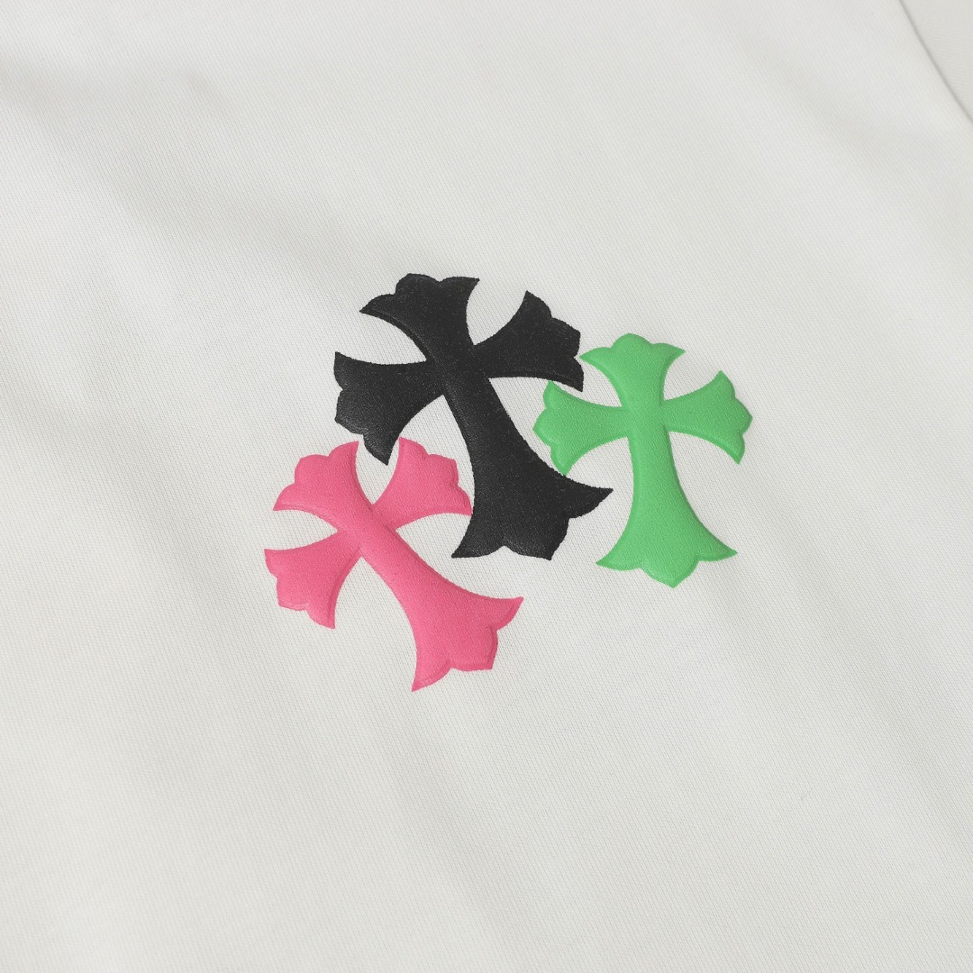 高版本Chrome Hearts克罗心 七彩十字印花短袖-Chinese UA Cheap High Quatity Brand Clothes Bags handbags Sneakers wholesale wholesaler seller from China Factory suppliers Fashion Clothing Shoes best Quality Beautiful Price 高版本Chrome Hearts克罗心 七彩十字印花短袖