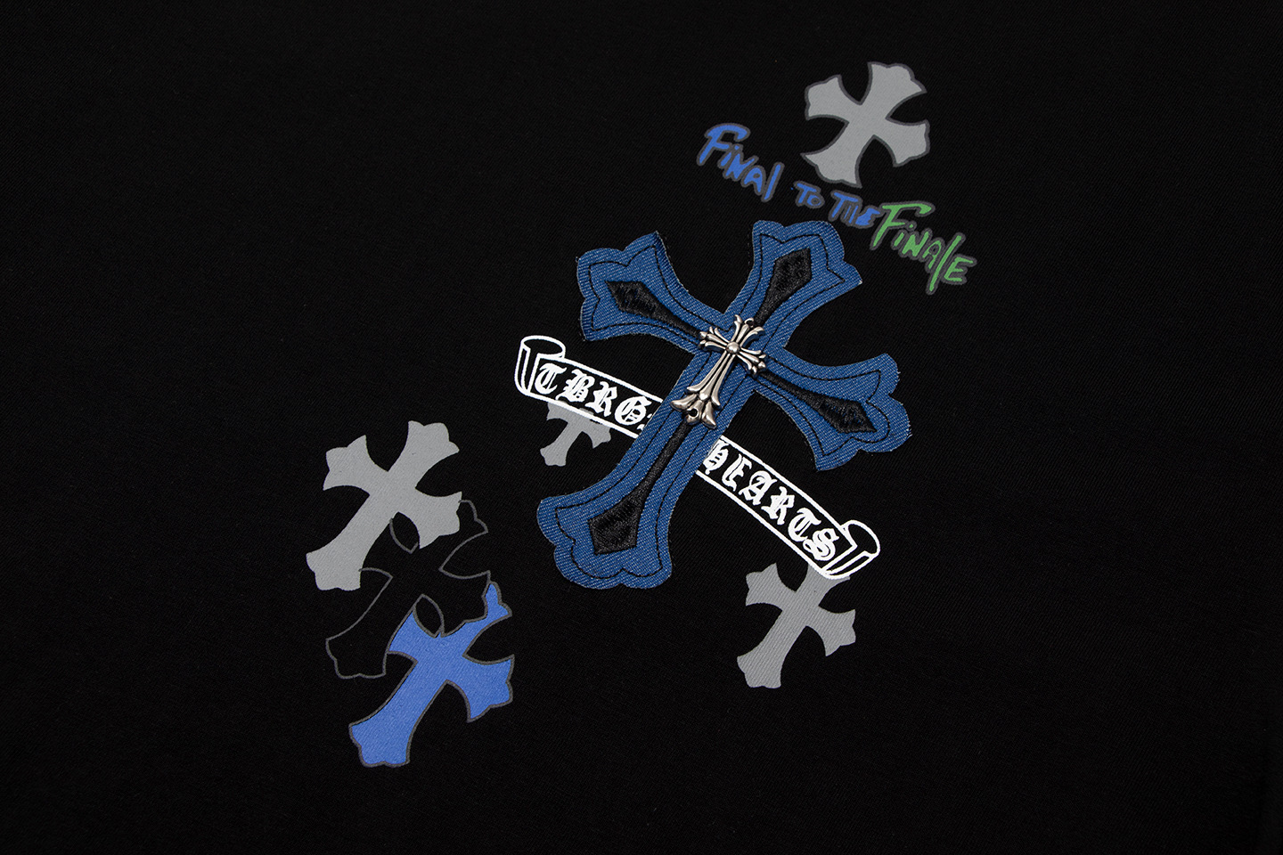 高版本Chrome Hearts克罗心 贴布+金属十字架短袖-High Quatity Cheap Brand wholesale wholesaler seller Clothes Bags handbags Sneakers Top Fashion Clothing Shoes from China Factory Chinese suppliers best Quality Beautiful Price 高版本Chrome Hearts克罗心 贴布+金属十字架短袖