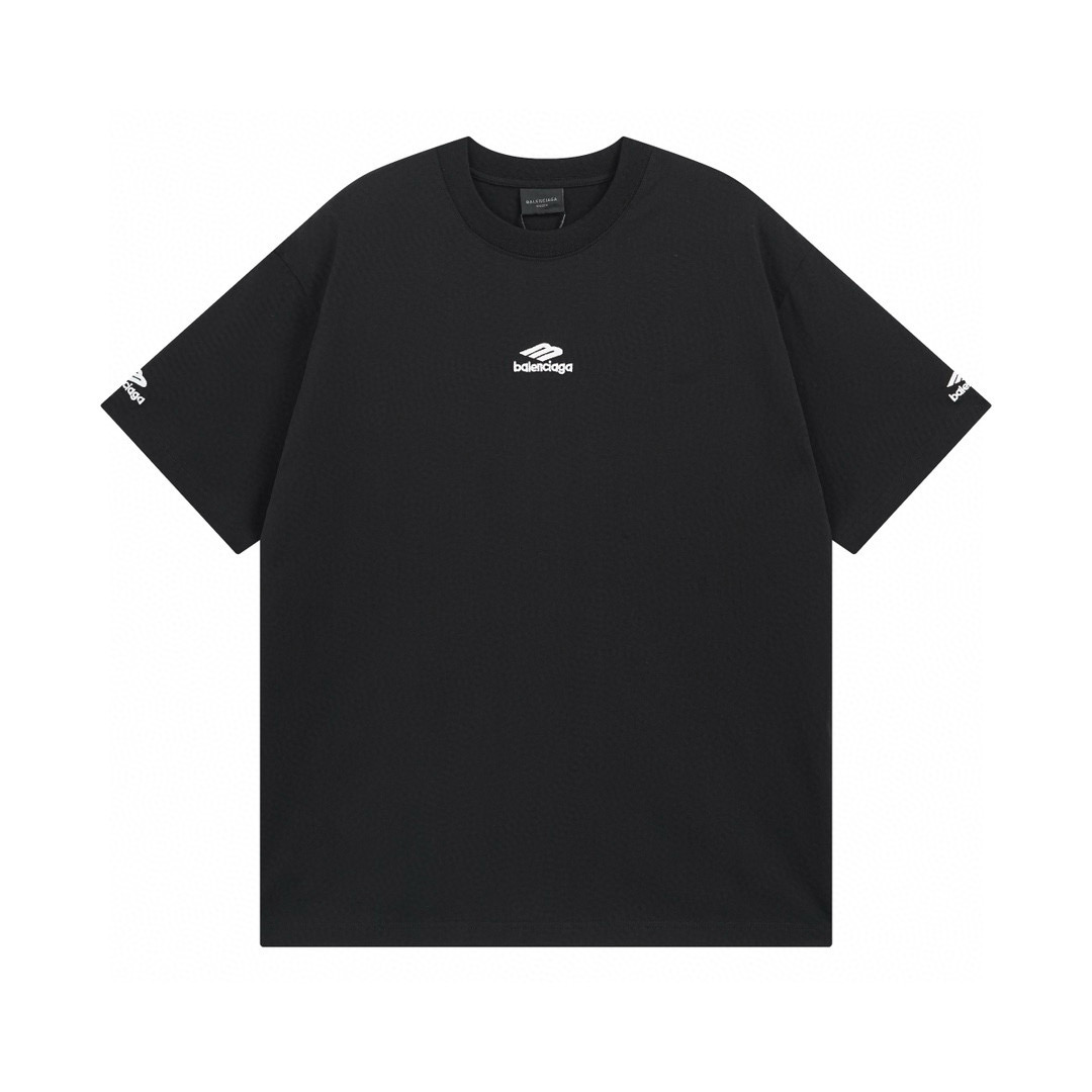 高版本BALENCIAGA/巴黎世家 刺绣字母小标短袖T恤