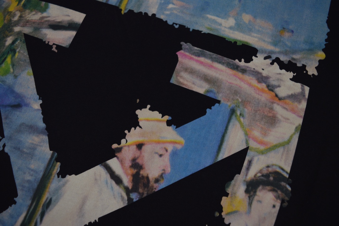 高版本OFF-WHITE C/O VIRGIL ABLOH 19ss水彩莫奈油画箭头短袖T恤