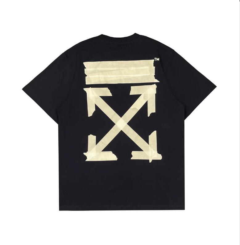 高版本OFF-WHITE 20SS黄色胶带箭头款短袖T恤