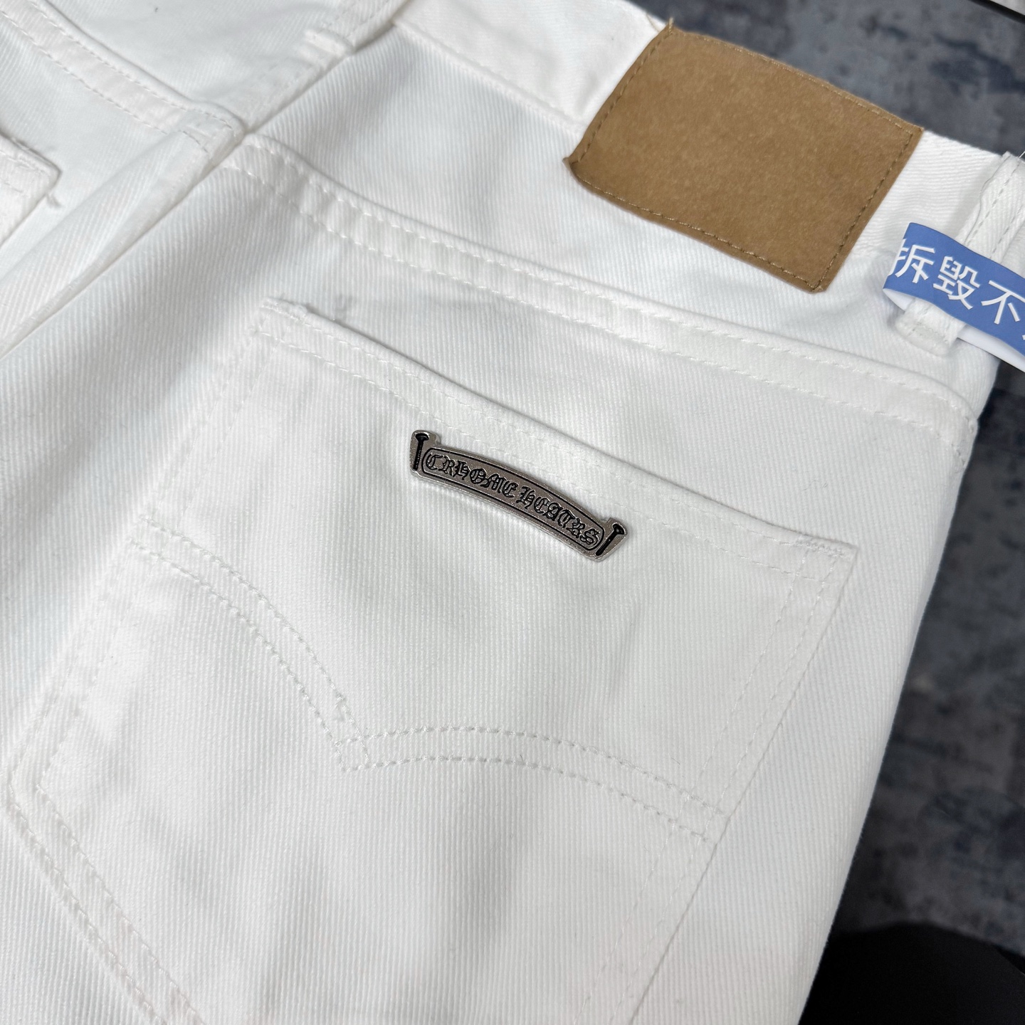 高版本Chrome Hearts克罗心 英伦限定斑马苹果绿皮十字牛仔裤