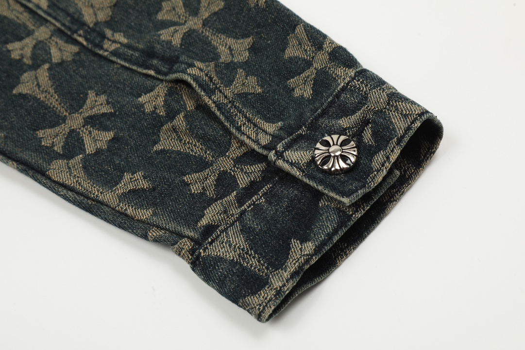 高版本Chrome Hearts克罗心 提花满印十字牛仔外套-Chinese UA Cheap High Quatity Brand Clothes Bags handbags Sneakers wholesale wholesaler seller from China Factory suppliers Fashion Clothing Shoes best Quality Beautiful Price 高版本Chrome Hearts克罗心 提花满印十字牛仔外套