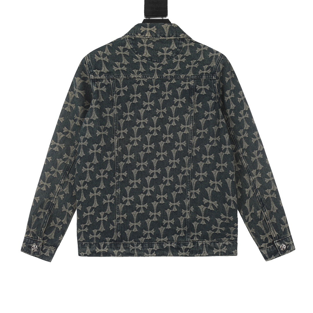 高版本Chrome Hearts克罗心 提花满印十字牛仔外套-Chinese UA Cheap High Quatity Brand Clothes Bags handbags Sneakers wholesale wholesaler seller from China Factory suppliers Fashion Clothing Shoes best Quality Beautiful Price 高版本Chrome Hearts克罗心 提花满印十字牛仔外套