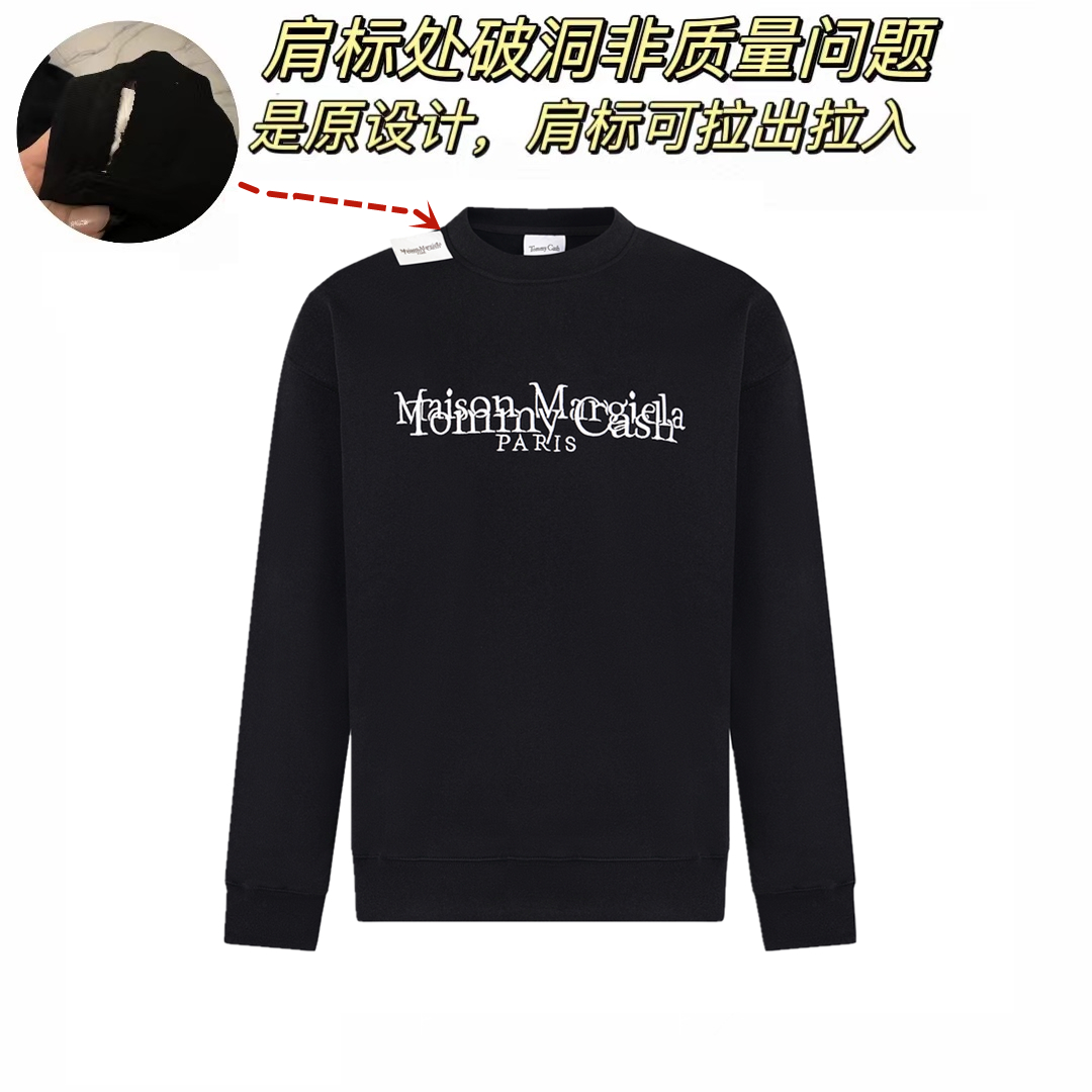高版本MaisonMargiela/马吉拉 x Tommy Cash联名刺绣字母圆领卫衣