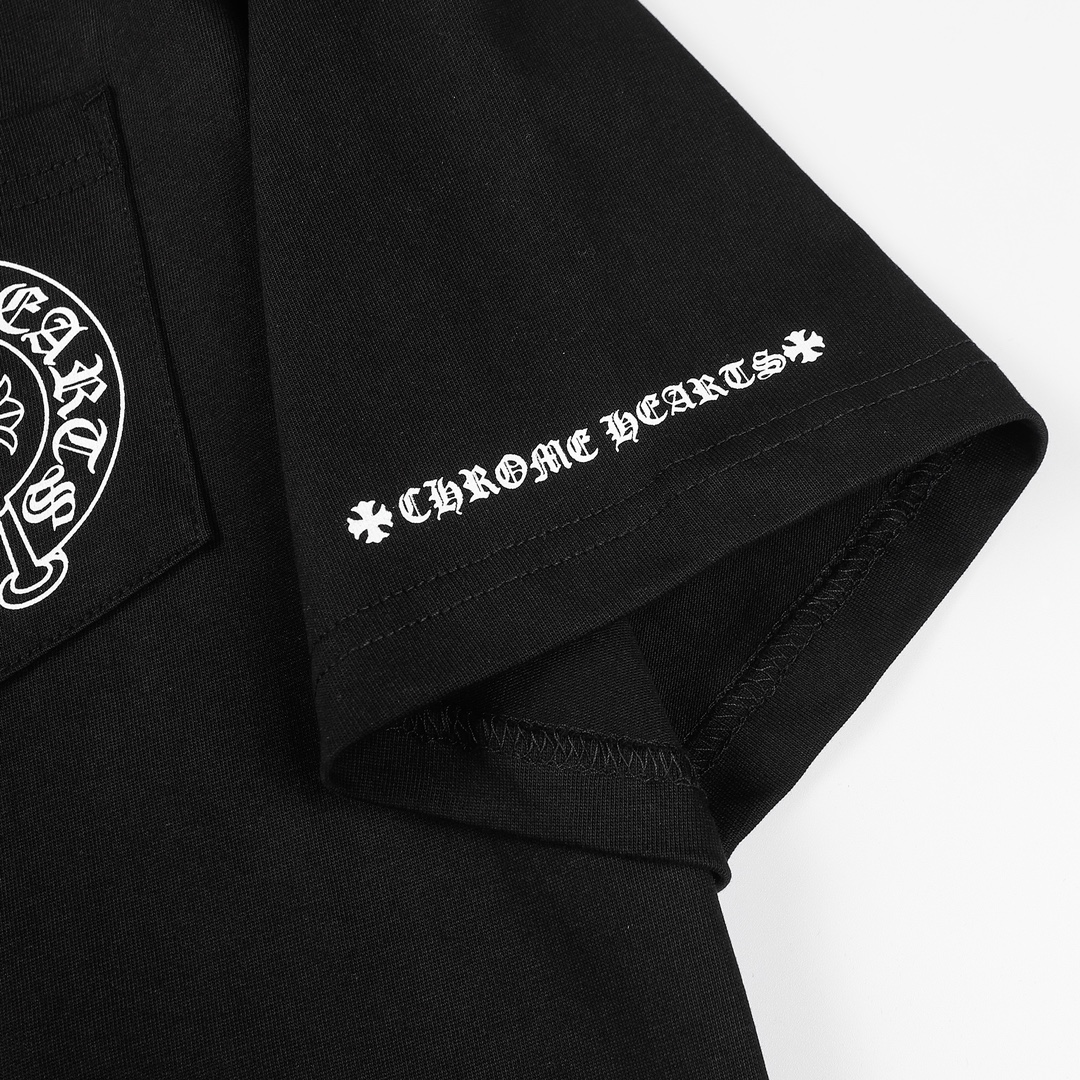 高版本Chrome Hearts克罗心 梵文十字印花短袖-Chinese UA Cheap High Quatity Brand Clothes Bags handbags Sneakers wholesale wholesaler seller from China Factory suppliers Fashion Clothing Shoes best Quality Beautiful Price 高版本Chrome Hearts克罗心 梵文十字印花短袖