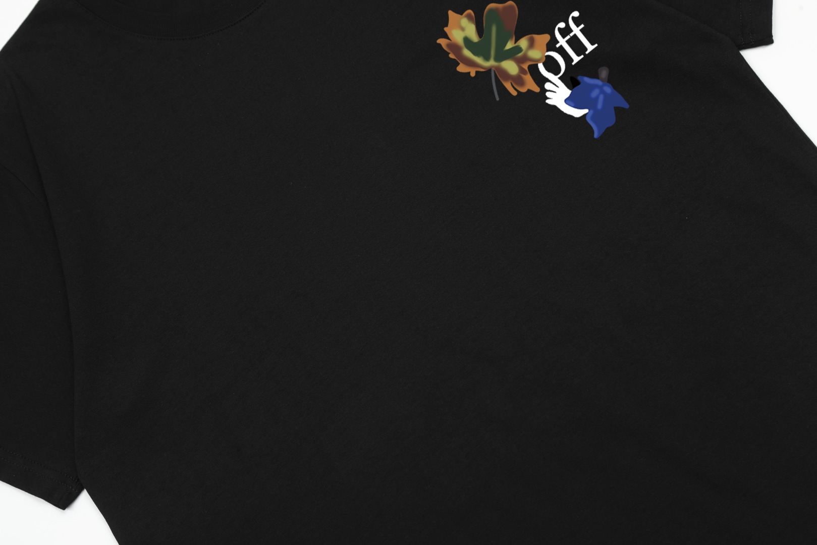 高版本OFF-WHITE 环保主题树叶印花箭头短袖T恤