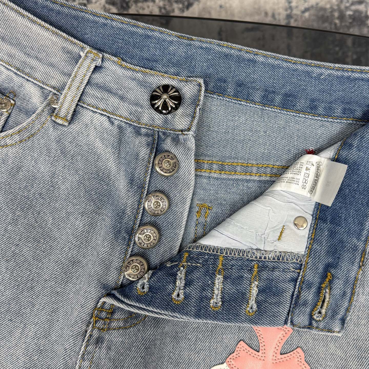 高版本Chrome hearts克罗心 搞怪涂鸦水洗做旧牛仔裤