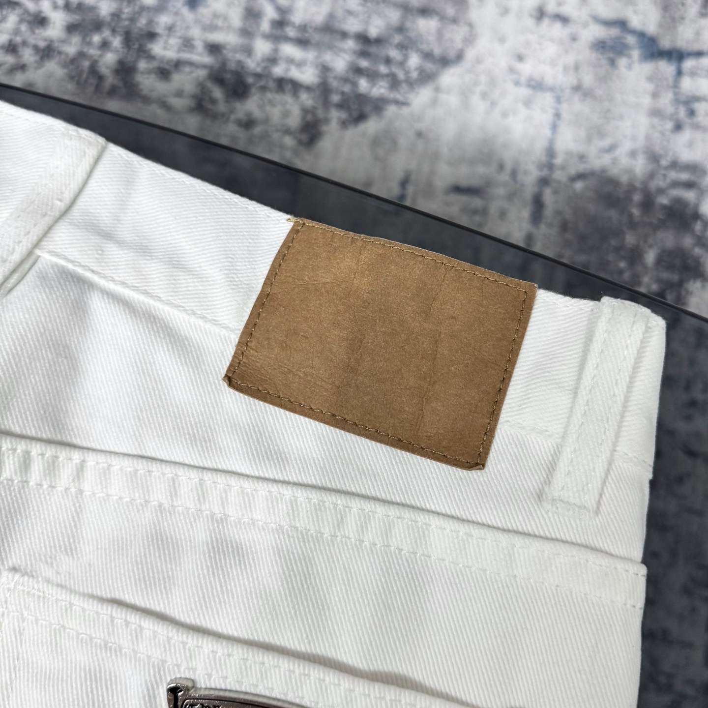 高版本Chrome Hearts克罗心 迈阿密限定粉皮标十字牛仔裤