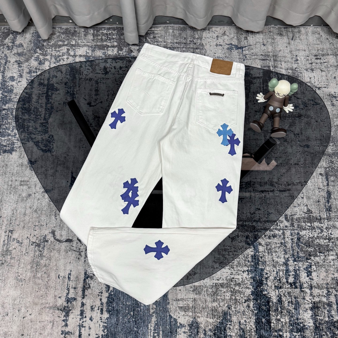 高版本Chrome Hearts克罗心 迈阿密限定蓝皮标十字牛仔裤