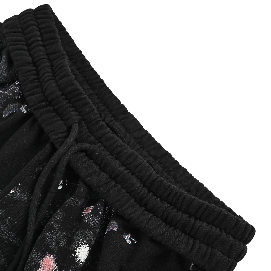 高版本OFF WHITE 17SS星空烟花泼墨斜条短裤