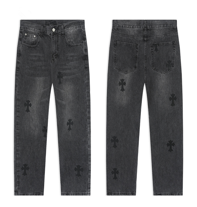 高版本Chrome Hearts 克罗心 十字水洗牛仔裤