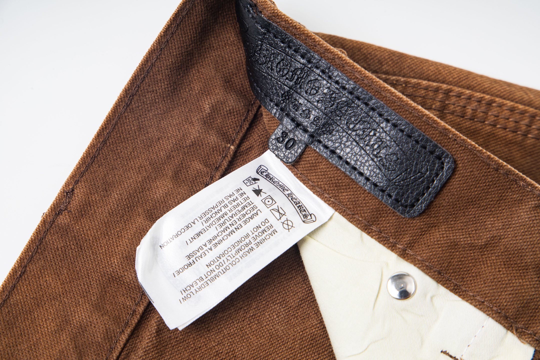 高版本Chrome hearts克罗心 蓝紫拼皮做旧伐木裤牛仔裤