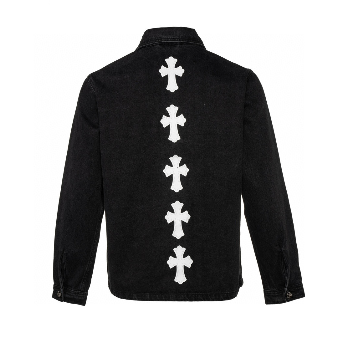 高版本Chrome Hearts克罗心 串标贴皮十字水洗牛仔外套-Chinese UA Cheap High Quatity Brand Clothes Bags handbags Sneakers wholesale wholesaler seller from China Factory suppliers Fashion Clothing Shoes best Quality Beautiful Price 高版本Chrome Hearts克罗心 串标贴皮十字水洗牛仔外套