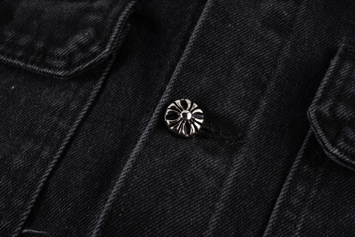 高版本Chrome Hearts克罗心 串标贴皮十字水洗牛仔外套-Chinese UA Cheap High Quatity Brand Clothes Bags handbags Sneakers wholesale wholesaler seller from China Factory suppliers Fashion Clothing Shoes best Quality Beautiful Price 高版本Chrome Hearts克罗心 串标贴皮十字水洗牛仔外套