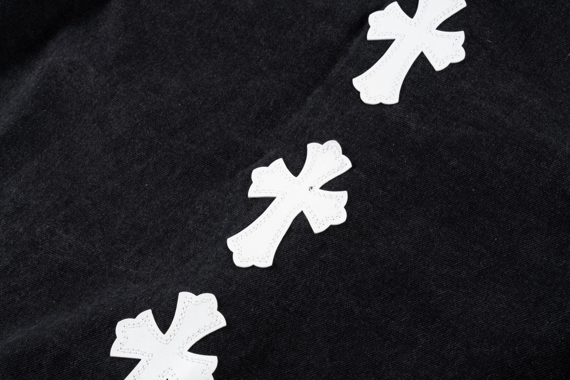 高版本Chrome Hearts克罗心 串标贴皮十字水洗牛仔外套-Chinese UA Cheap High Quatity Brand Clothes Bags handbags Sneakers wholesale wholesaler seller from China Factory suppliers Fashion Clothing Shoes best Quality Beautiful Price 高版本Chrome Hearts克罗心 串标贴皮十字水洗牛仔外套