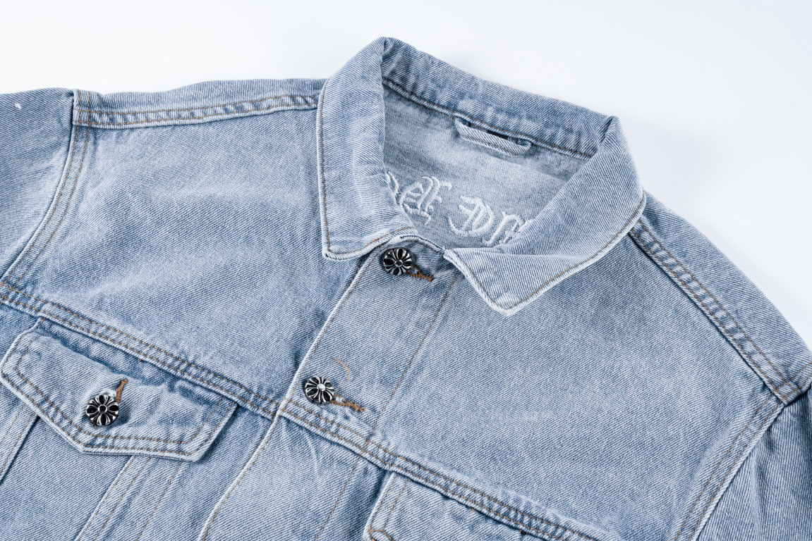 高版本Chrome Hearts克罗心 十字梵文刺绣水洗牛仔外套-Chinese UA Cheap High Quatity Brand Clothes Bags handbags Sneakers wholesale wholesaler seller from China Factory suppliers Fashion Clothing Shoes best Quality Beautiful Price 高版本Chrome Hearts克罗心 十字梵文刺绣水洗牛仔外套