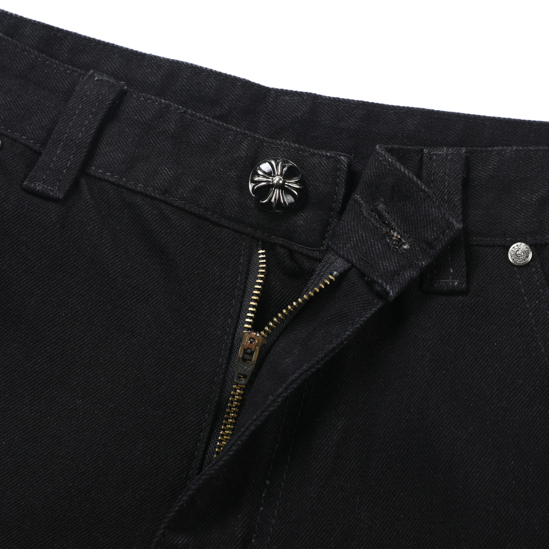 高版本Chrome hearts克罗心 皮标十字伐木裤牛仔裤-Chinese UA Cheap High Quatity Brand Clothes Bags handbags Sneakers wholesale wholesaler seller from China Factory suppliers Fashion Clothing Shoes best Quality Beautiful Price 高版本Chrome hearts克罗心 皮标十字伐木裤牛仔裤