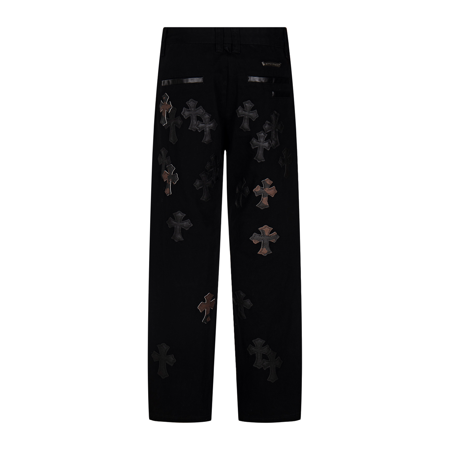 高版本Chrome Hearts克罗心 重叠皮标十字牛仔裤-Chinese UA Cheap High Quatity Brand Clothes Bags handbags Sneakers wholesale wholesaler seller from China Factory suppliers Fashion Clothing Shoes best Quality Beautiful Price 高版本Chrome Hearts克罗心 重叠皮标十字牛仔裤