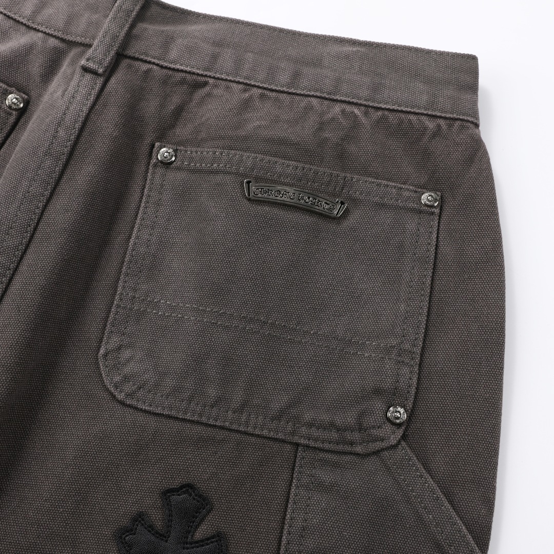 高版本Chrome hearts克罗心 皮标十字伐木裤牛仔裤-Chinese UA Cheap High Quatity Brand Clothes Bags handbags Sneakers wholesale wholesaler seller from China Factory suppliers Fashion Clothing Shoes best Quality Beautiful Price 高版本Chrome hearts克罗心 皮标十字伐木裤牛仔裤