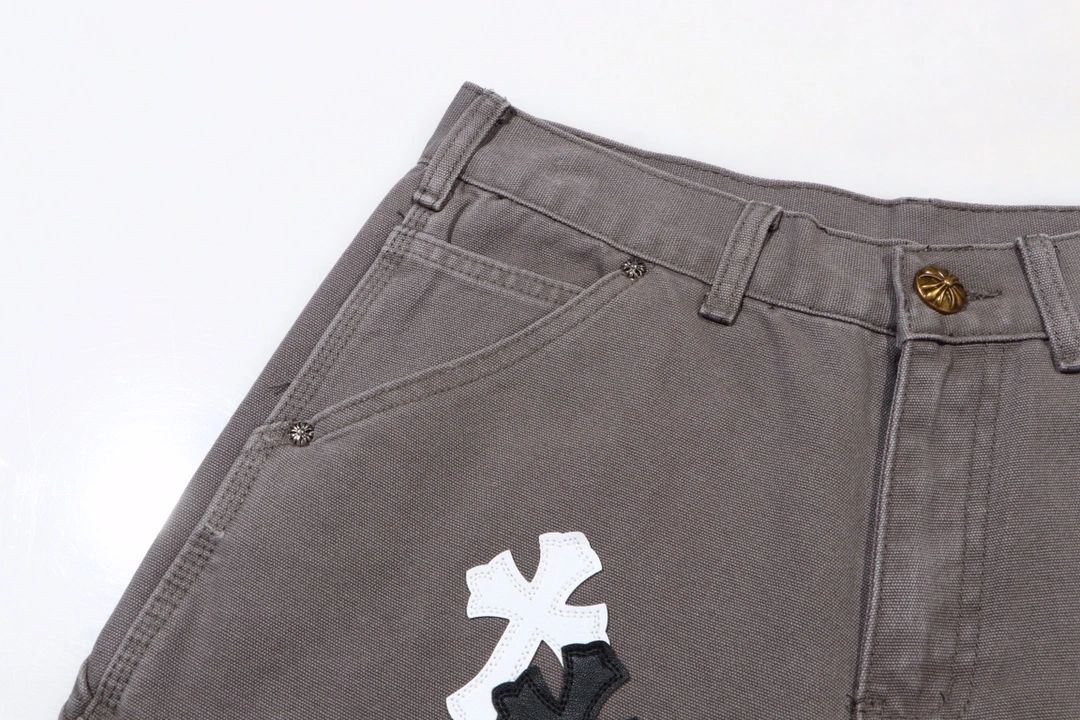 高版本Chrome hearts克罗心 皮标十字伐木裤牛仔裤-Chinese UA Cheap High Quatity Brand Clothes Bags handbags Sneakers wholesale wholesaler seller from China Factory suppliers Fashion Clothing Shoes best Quality Beautiful Price 高版本Chrome hearts克罗心 皮标十字伐木裤牛仔裤