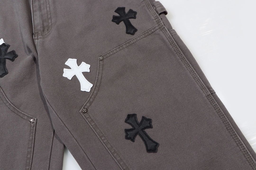 高版本Chrome hearts克罗心 皮标十字伐木裤牛仔裤-Chinese UA Cheap High Quatity Brand Clothes Bags handbags Sneakers wholesale wholesaler seller from China Factory suppliers Fashion Clothing Shoes best Quality Beautiful Price 高版本Chrome hearts克罗心 皮标十字伐木裤牛仔裤