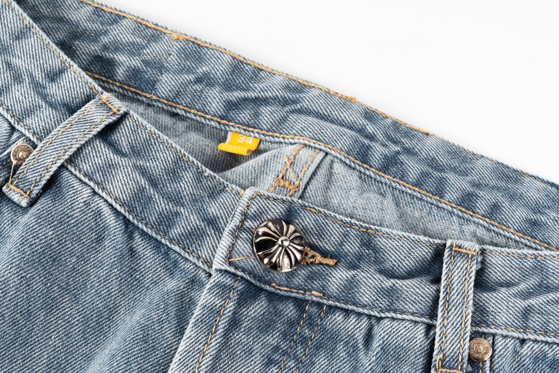 高版本Chrome hearts克罗心 x Gallery Dept 联名皮标十字拼接微喇牛仔裤-Chinese UA Cheap High Quatity Brand Clothes Bags handbags Sneakers wholesale wholesaler seller from China Factory suppliers Fashion Clothing Shoes best Quality Beautiful Price 高版本Chrome hearts克罗心 x Gallery Dept 联名皮标十字拼接微喇牛仔裤