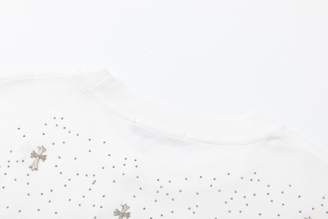 高版本Chrome Hearts克罗心 满天星十字架烫钻短袖-Chinese UA Cheap High Quatity Brand Clothes Bags handbags Sneakers wholesale wholesaler seller from China Factory suppliers Fashion Clothing Shoes best Quality Beautiful Price 高版本Chrome Hearts克罗心 满天星十字架烫钻短袖