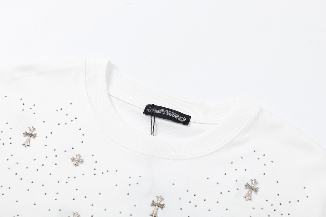 高版本Chrome Hearts克罗心 满天星十字架烫钻短袖-Chinese UA Cheap High Quatity Brand Clothes Bags handbags Sneakers wholesale wholesaler seller from China Factory suppliers Fashion Clothing Shoes best Quality Beautiful Price 高版本Chrome Hearts克罗心 满天星十字架烫钻短袖