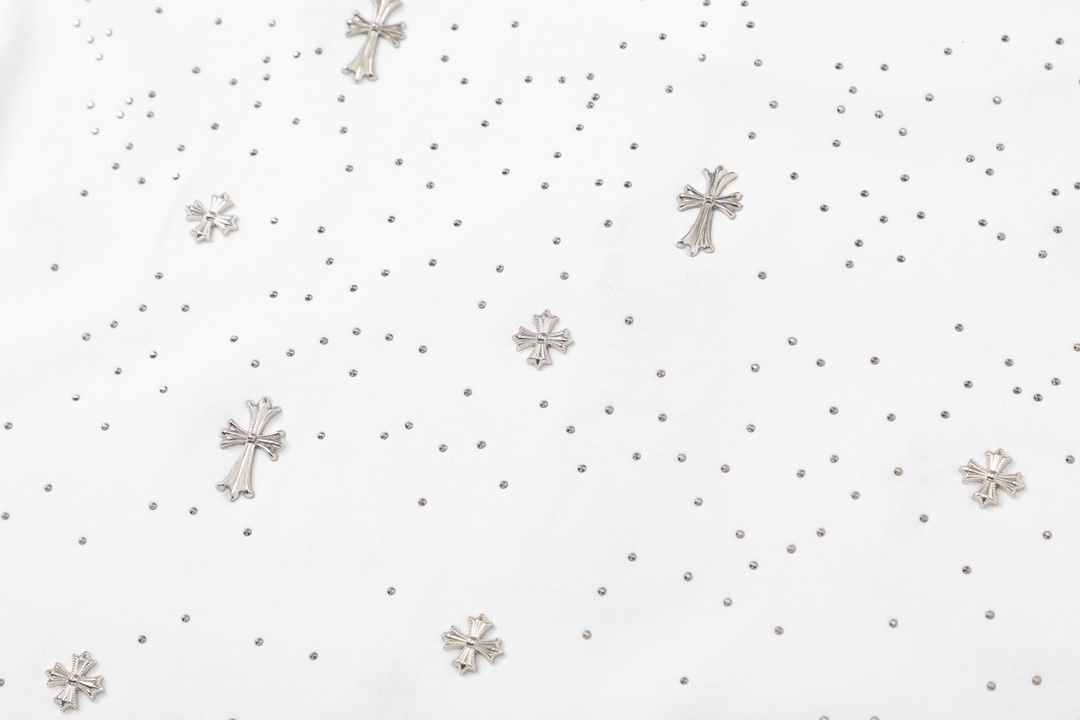 高版本Chrome Hearts克罗心 满天星十字架烫钻短袖-Chinese UA Cheap High Quatity Brand Clothes Bags handbags Sneakers wholesale wholesaler seller from China Factory suppliers Fashion Clothing Shoes best Quality Beautiful Price 高版本Chrome Hearts克罗心 满天星十字架烫钻短袖