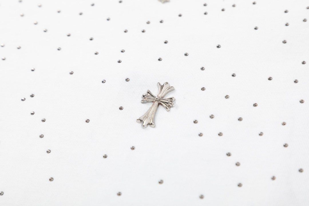 高版本Chrome Hearts克罗心 满天星十字架烫钻短袖-Chinese UA Cheap High Quatity Brand Clothes Bags handbags Sneakers wholesale wholesaler seller from China Factory suppliers Fashion Clothing Shoes best Quality Beautiful Price 高版本Chrome Hearts克罗心 满天星十字架烫钻短袖