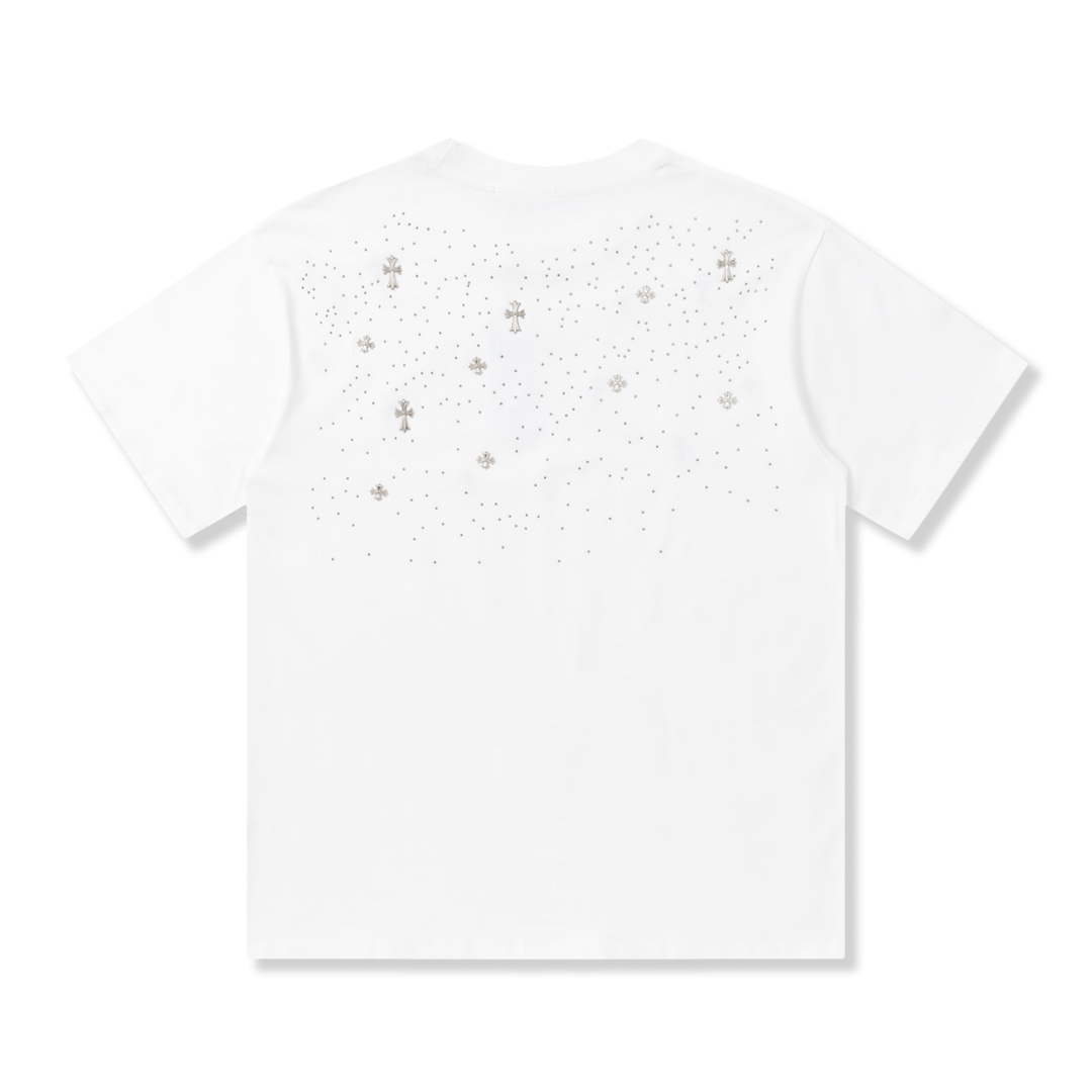 高版本Chrome Hearts克罗心 满天星十字架烫钻短袖-Chinese UA Cheap High Quatity Brand Clothes Bags handbags Sneakers wholesale wholesaler seller from China Factory suppliers Fashion Clothing Shoes best Quality Beautiful Price 高版本Chrome Hearts克罗心 满天星十字架烫钻短袖