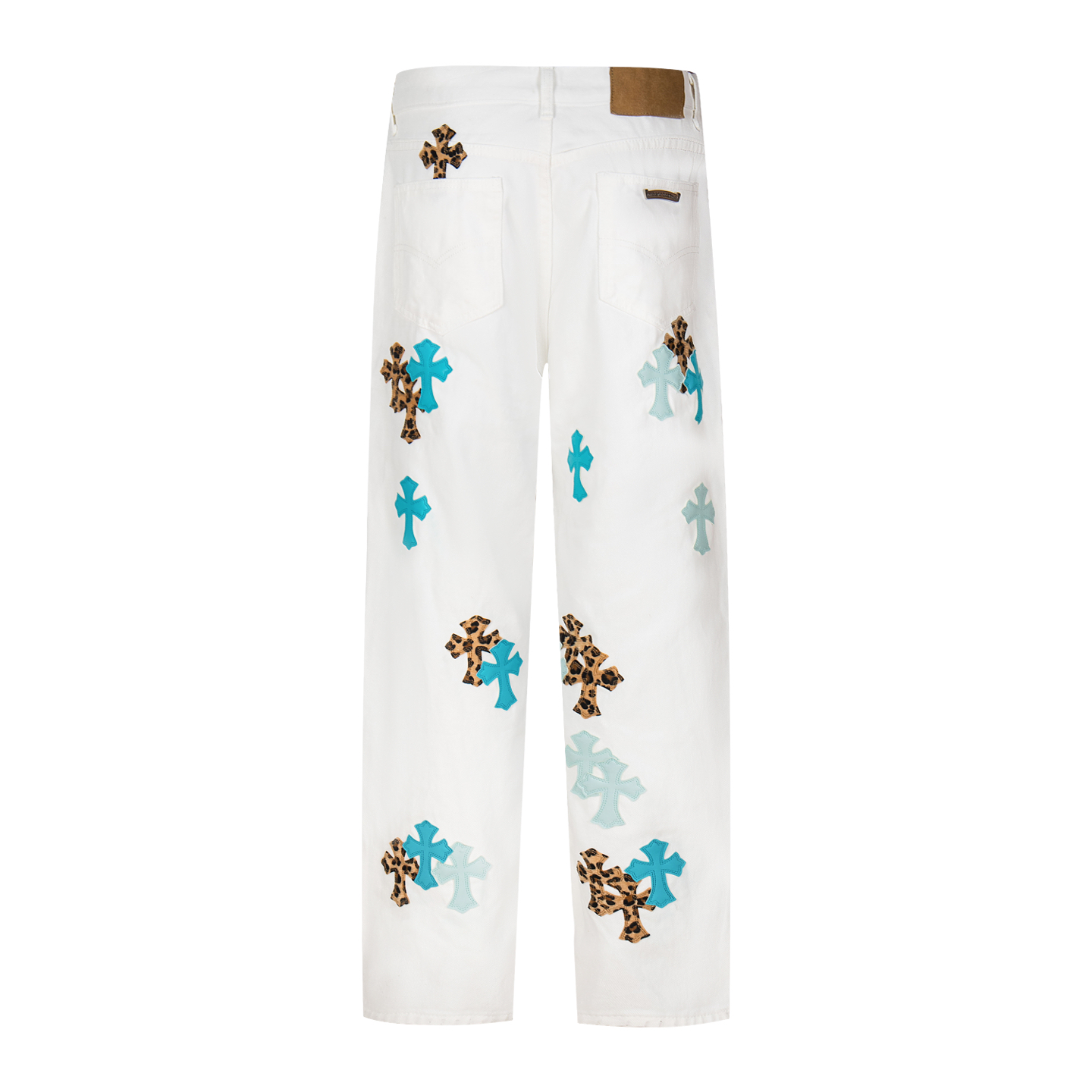 高版本Chrome Hearts克罗心 豹纹蓝色皮标十字牛仔裤-Chinese UA Cheap High Quatity Brand Clothes Bags handbags Sneakers wholesale wholesaler seller from China Factory suppliers Fashion Clothing Shoes best Quality Beautiful Price 高版本Chrome Hearts克罗心 豹纹蓝色皮标十字牛仔裤