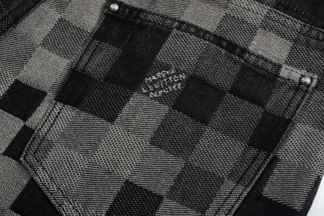 Louis Vuitton路易威登 马赛克棋盘格牛仔裤