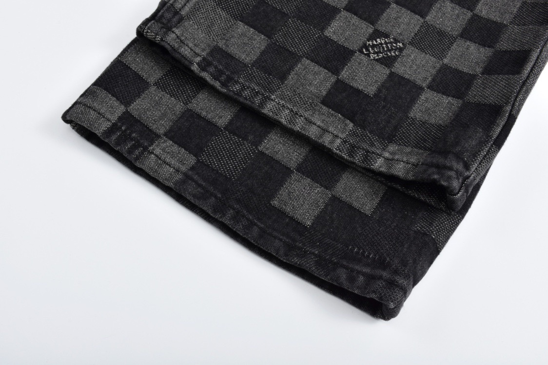 Louis Vuitton路易威登 马赛克棋盘格牛仔裤