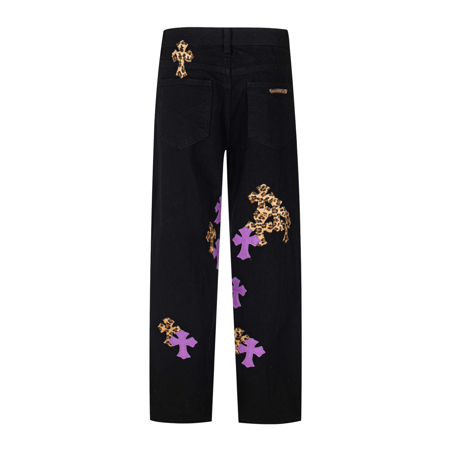 高版本Chrome Hearts克罗心 豹纹紫皮标十字牛仔裤-Chinese UA Cheap High Quatity Brand Clothes Bags handbags Sneakers wholesale wholesaler seller from China Factory suppliers Fashion Clothing Shoes best Quality Beautiful Price 高版本Chrome Hearts克罗心 豹纹紫皮标十字牛仔裤