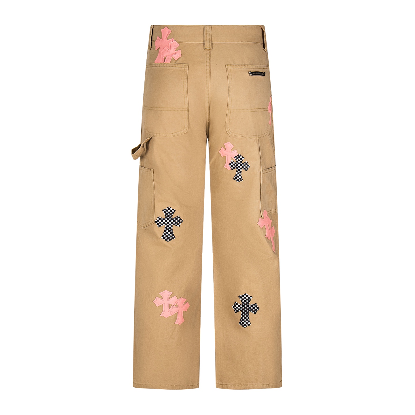 高版本Chrome hearts克罗心 豹纹粉皮标十字伐木裤牛仔裤-Chinese UA Cheap High Quatity Brand Clothes Bags handbags Sneakers wholesale wholesaler seller from China Factory suppliers Fashion Clothing Shoes best Quality Beautiful Price 高版本Chrome hearts克罗心 豹纹粉皮标十字伐木裤牛仔裤