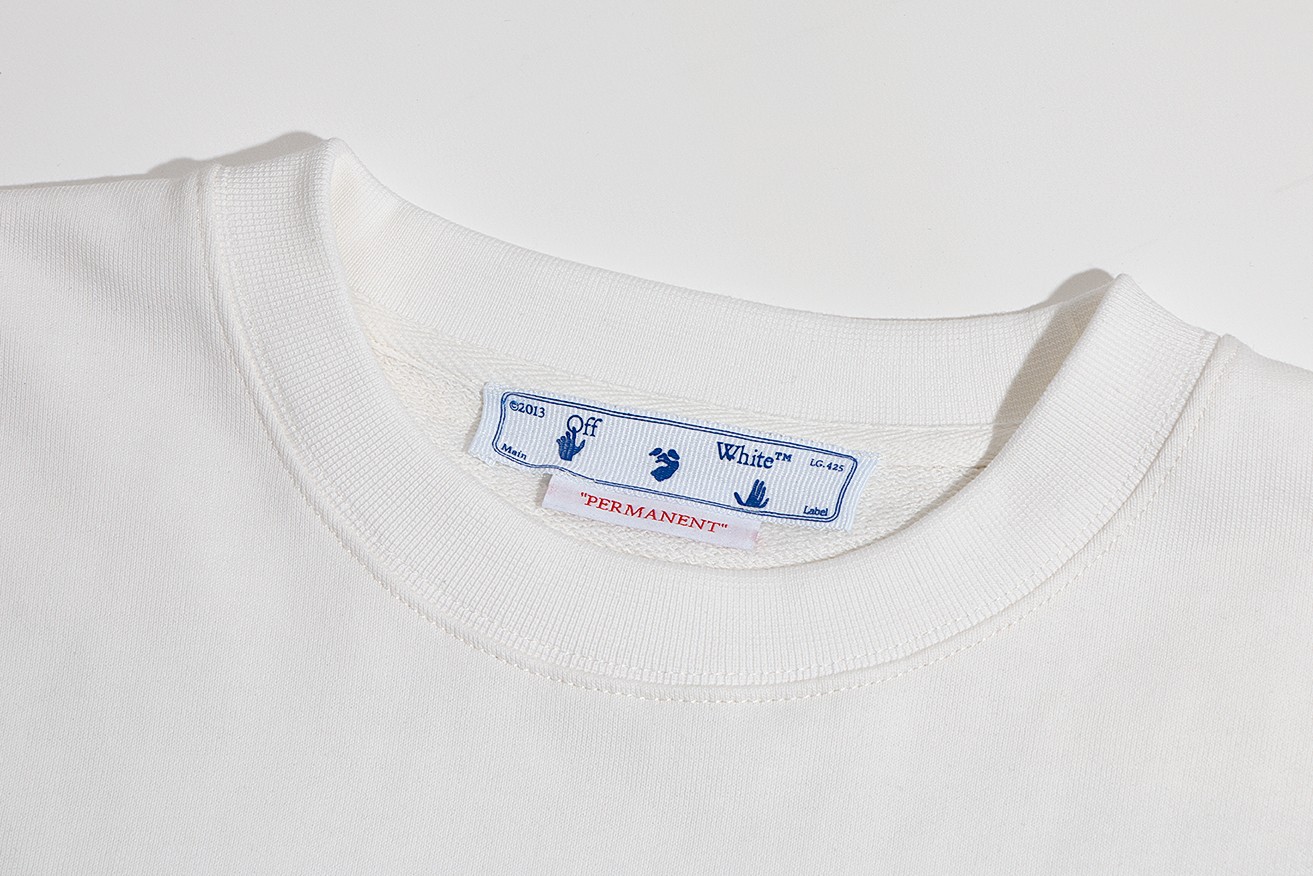 高版本OFF-WHITE C/O VIRGIL ABLOH 胶带箭头印花圆领卫衣 高版本OFF-WHITE C/O VIRGIL ABLOH 胶带箭头印花圆领卫衣