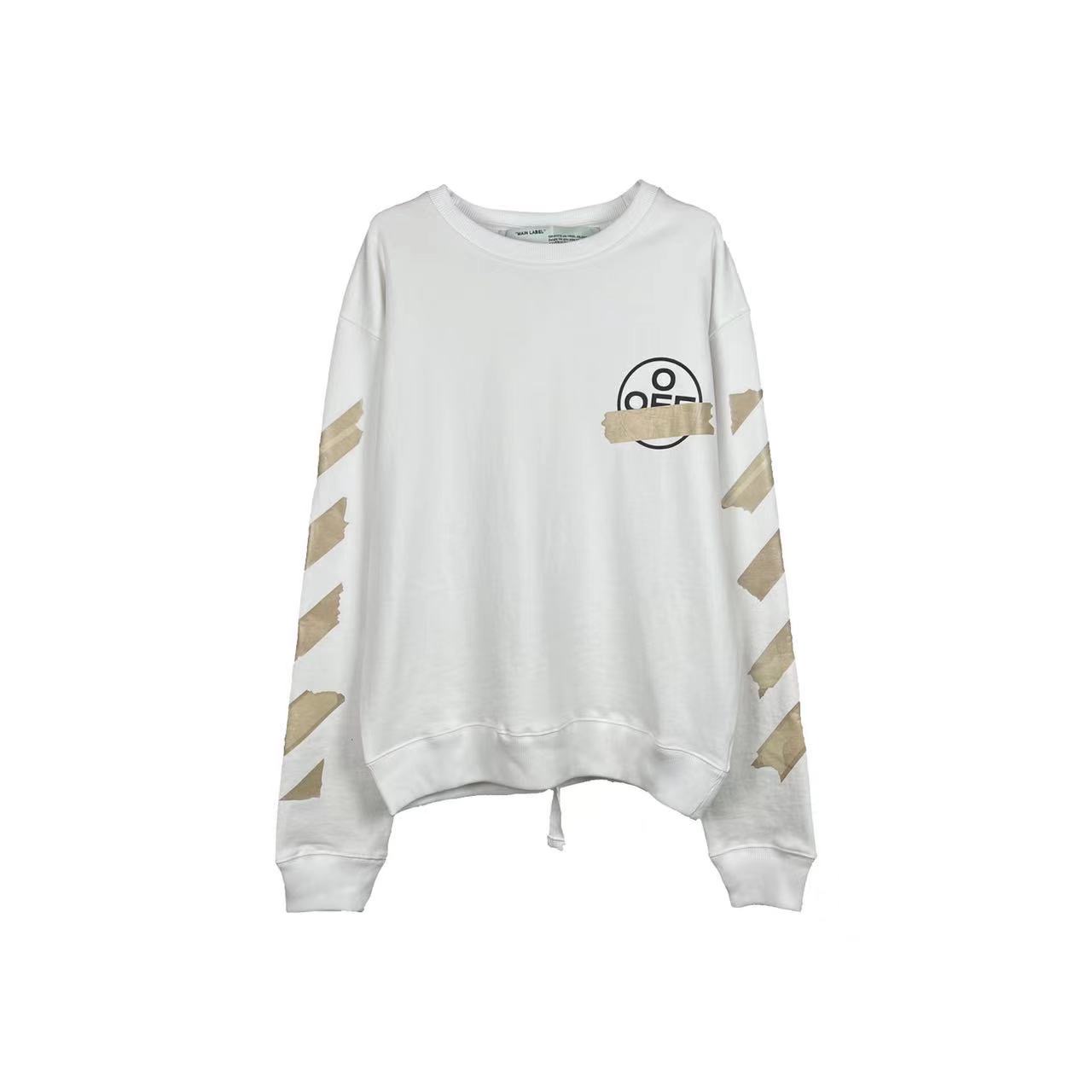 高版本OFF-WHITE C/O VIRGIL ABLOH 胶带箭头印花圆领卫衣 高版本OFF-WHITE C/O VIRGIL ABLOH 胶带箭头印花圆领卫衣