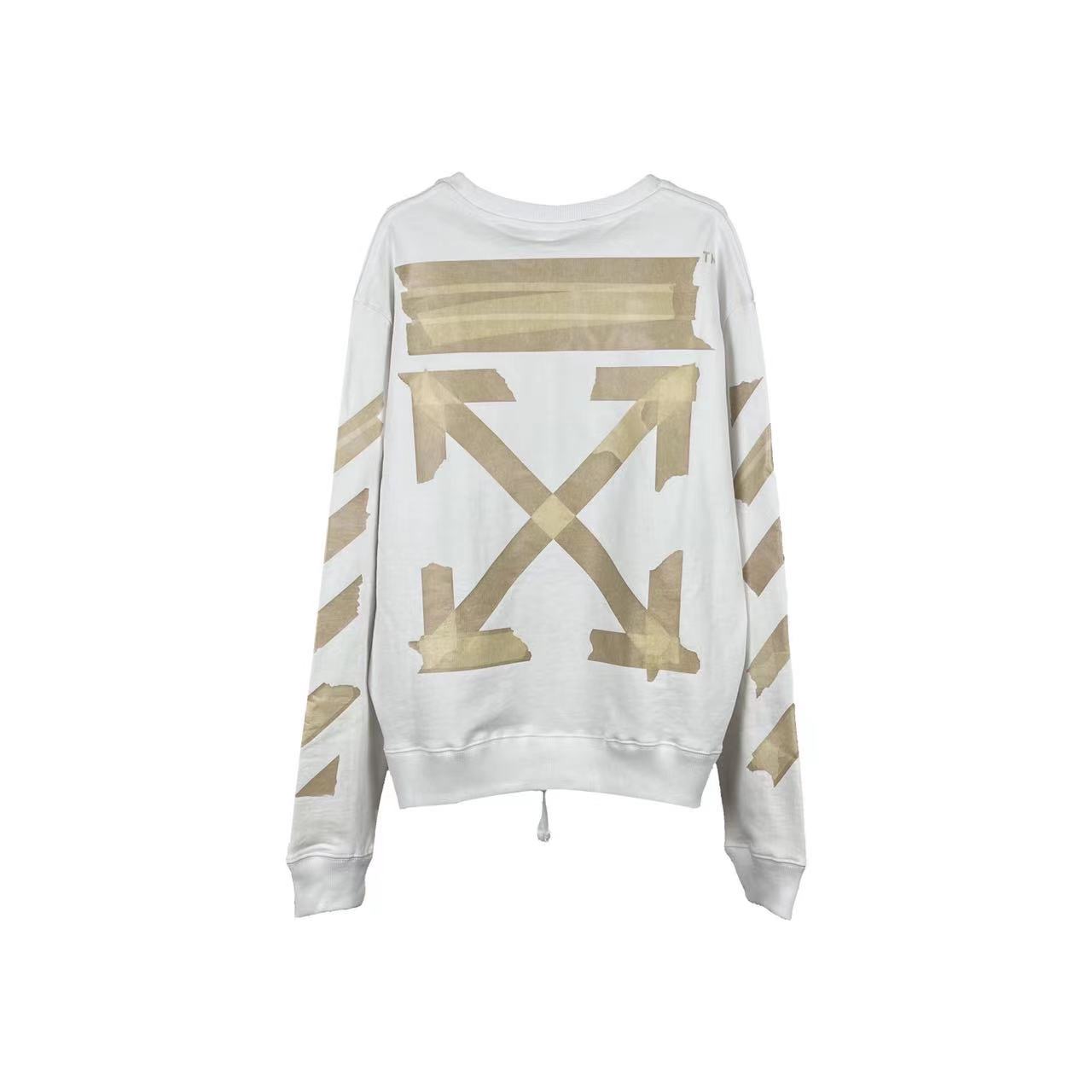 高版本OFF-WHITE C/O VIRGIL ABLOH 胶带箭头印花圆领卫衣 高版本OFF-WHITE C/O VIRGIL ABLOH 胶带箭头印花圆领卫衣