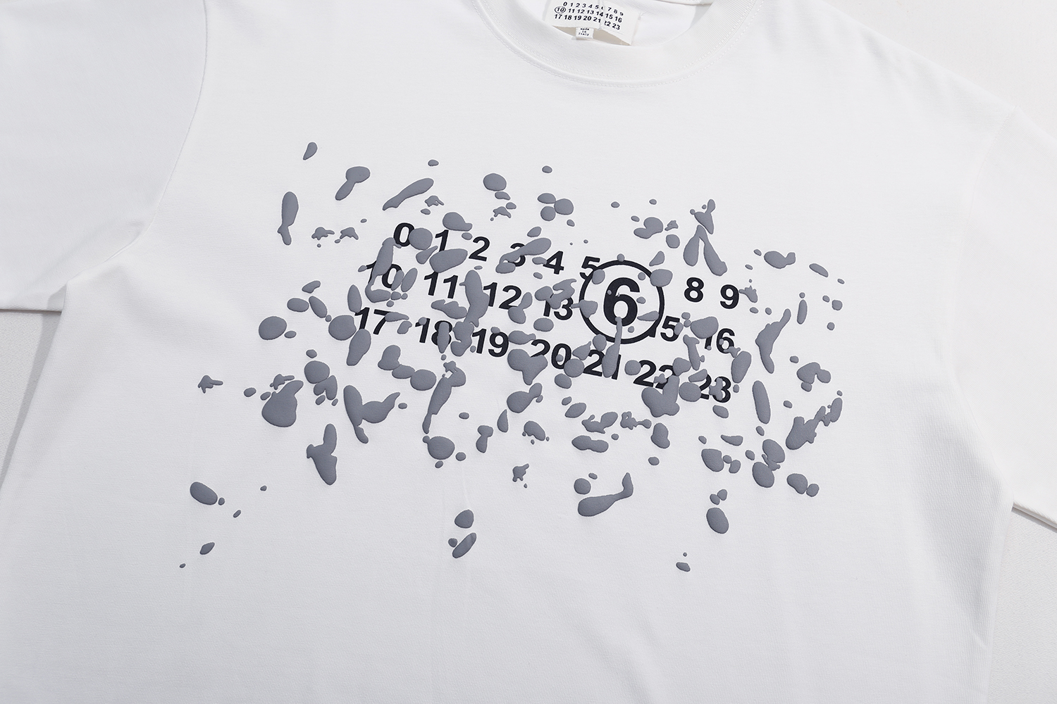 高版本MaisonMargiela/马吉拉 MM6发泡数字印花短袖