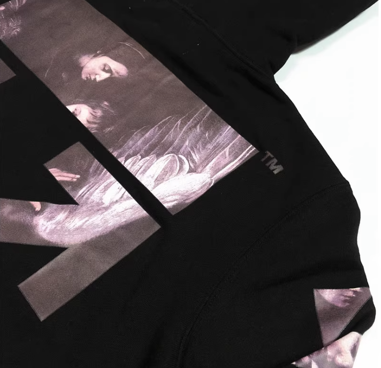 高版本OFF-WHITE C/O VIRGIL ABLOH 卡拉瓦乔圣母油画印花连帽卫衣-莆田鞋,莆田鞋货源,高仿鞋,高仿鞋货源,安福档口,莆田高仿鞋,莆田鞋批发,高仿鞋批发,莆田高仿运动鞋,高仿运动鞋,莆田运动鞋 高版本OFF-WHITE C/O VIRGIL ABLOH 卡拉瓦乔圣母油画印花连帽卫衣