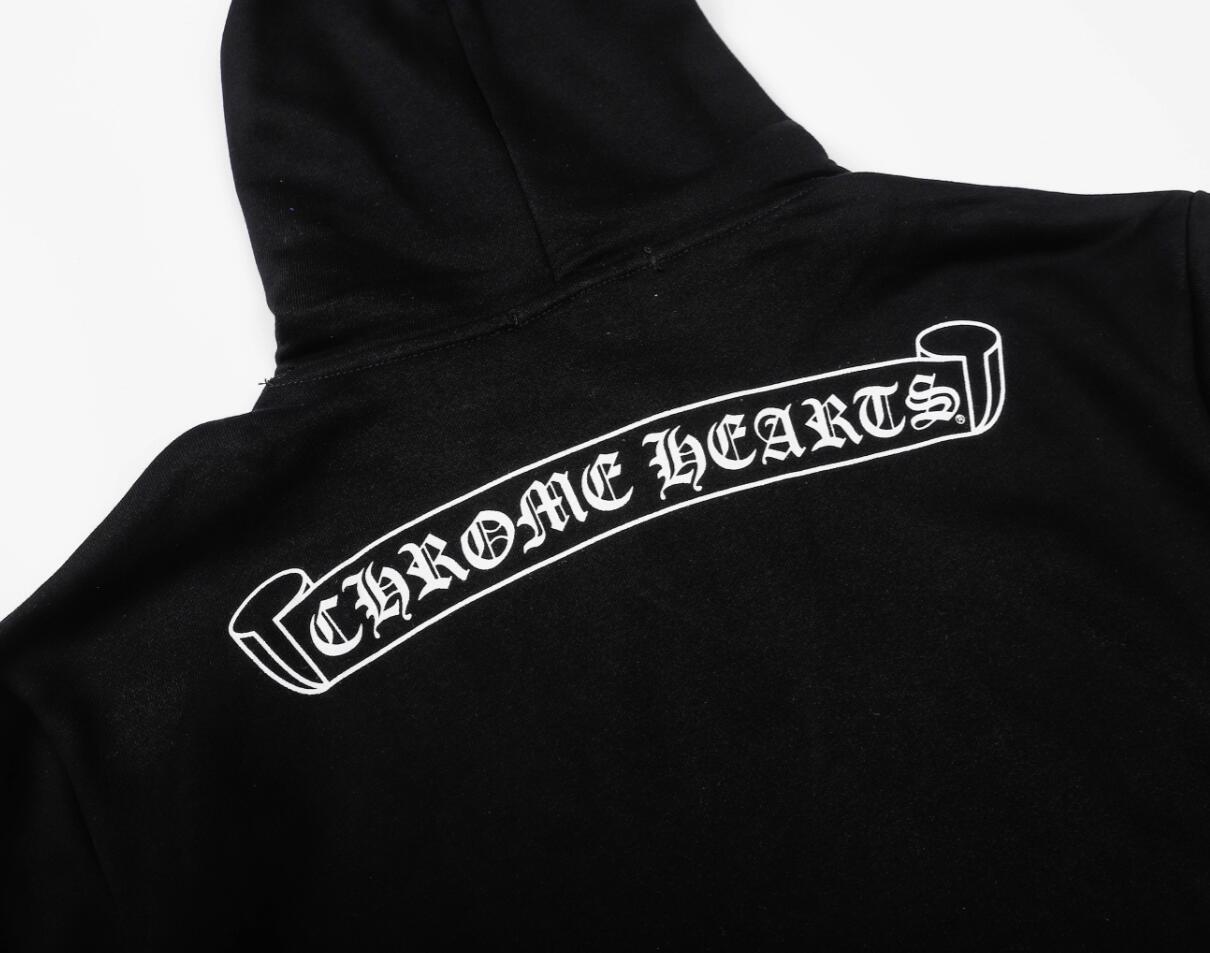 高版本Chrome hearts克罗心 花臂梵文印花连帽卫衣