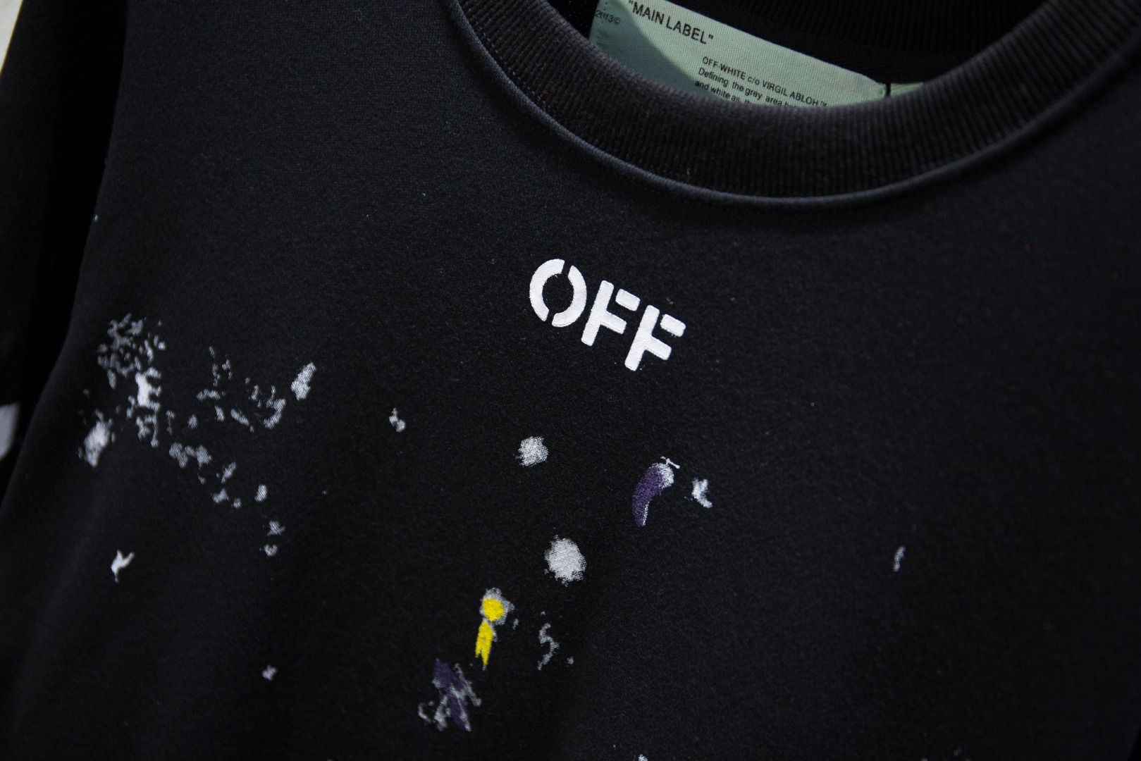 高版本OFF-WHITE 星空烟花泼墨卫衣