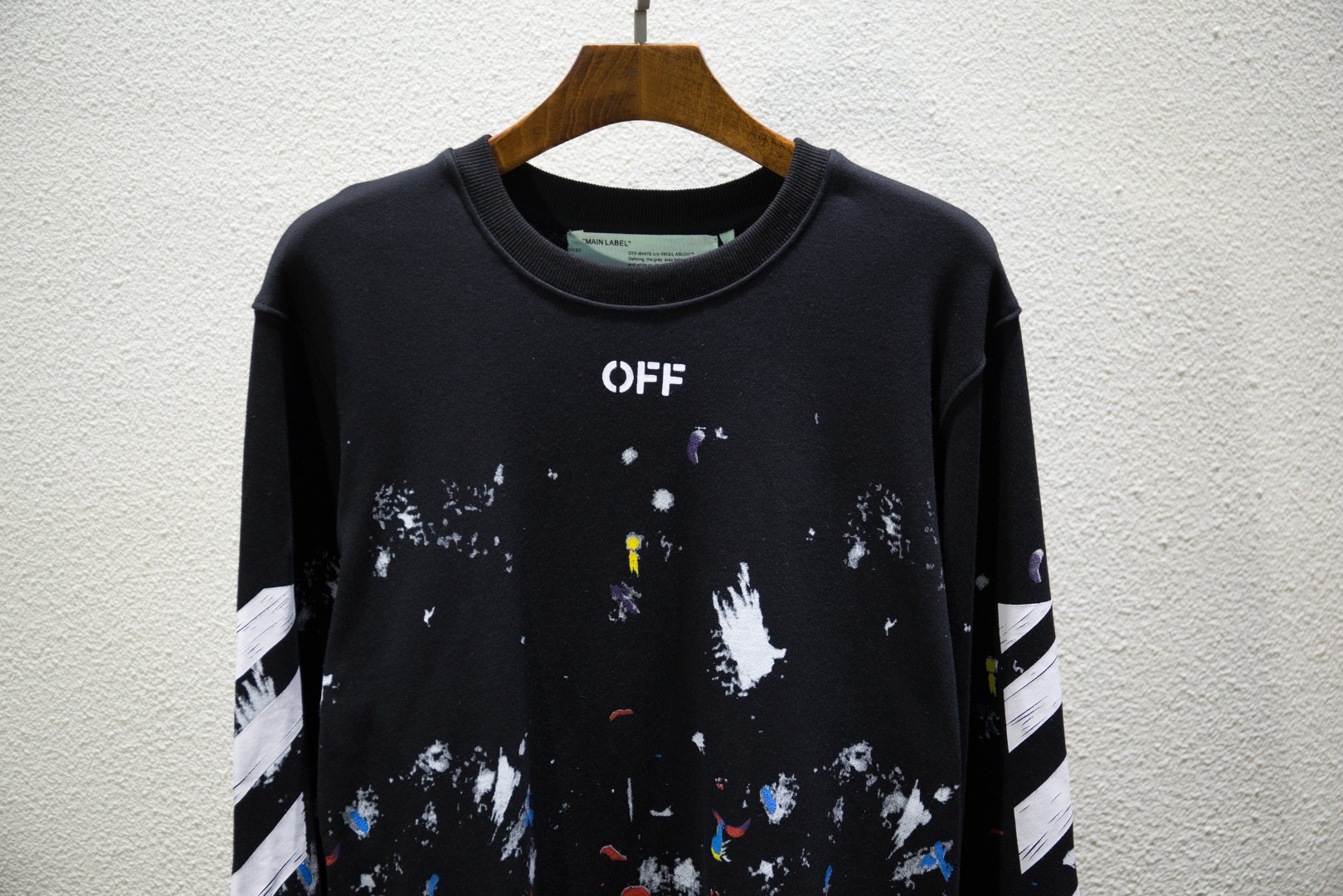 高版本OFF-WHITE 星空烟花泼墨卫衣